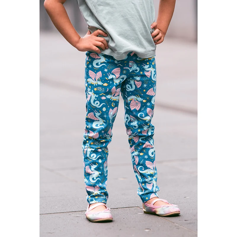Drachen Leggings Blau
