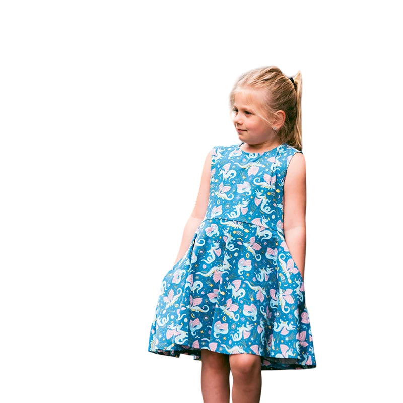 Drachen Kleid Blau