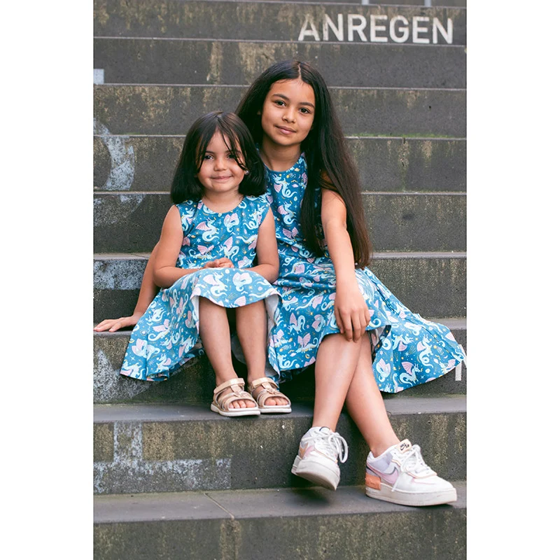 Drachen Kleid Blau