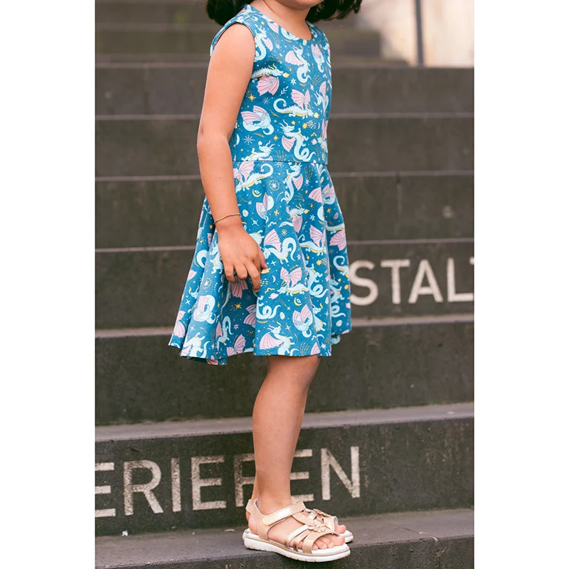 Drachen Kleid Blau