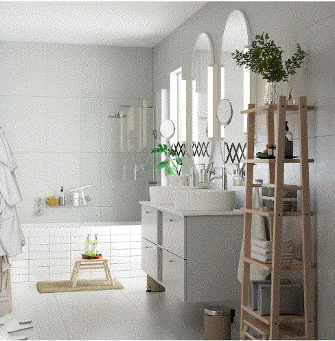 VILTO Shelving unit, birch, 46x150 cm