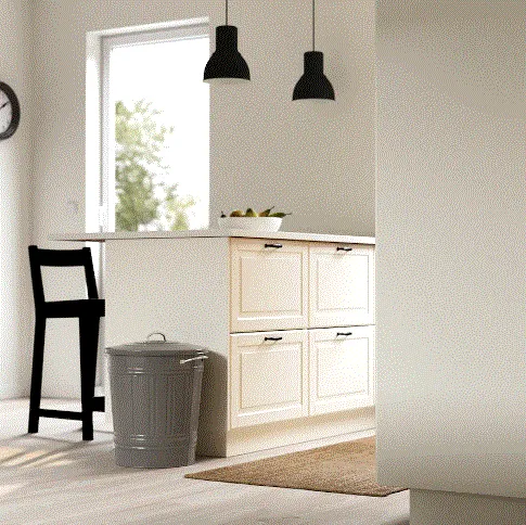 KNODD Bin with lid, grey, 40 l
