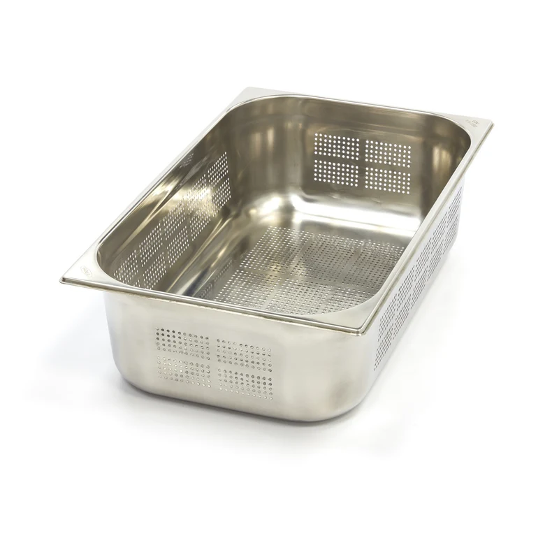 Bac gastronorm - 1/1 GN - profondeur 15 cm - acier inoxydable - perforé