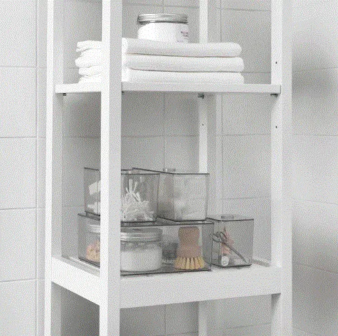 GODMORGON Box with lid, set of 5, smoked, 24x20x10 cm