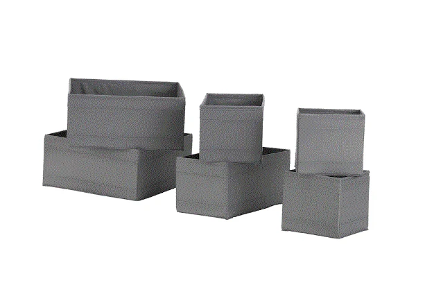 SKUBB Box, set of 6, dark grey