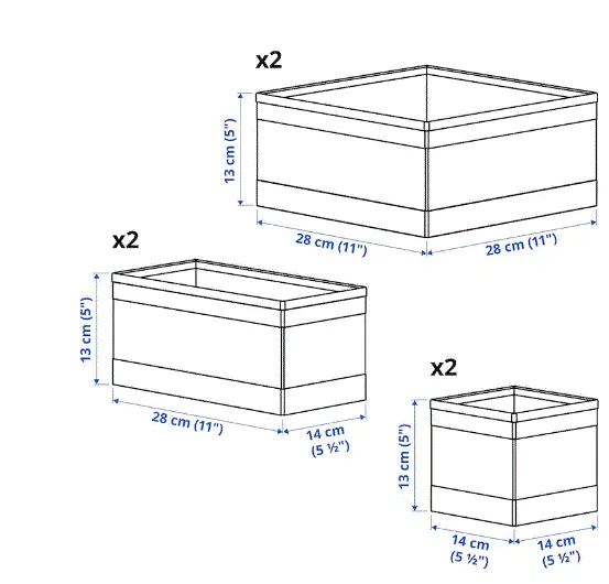 SKUBB Box, set of 6, dark grey