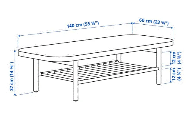 LISTERBY coffee table 140x60 cm