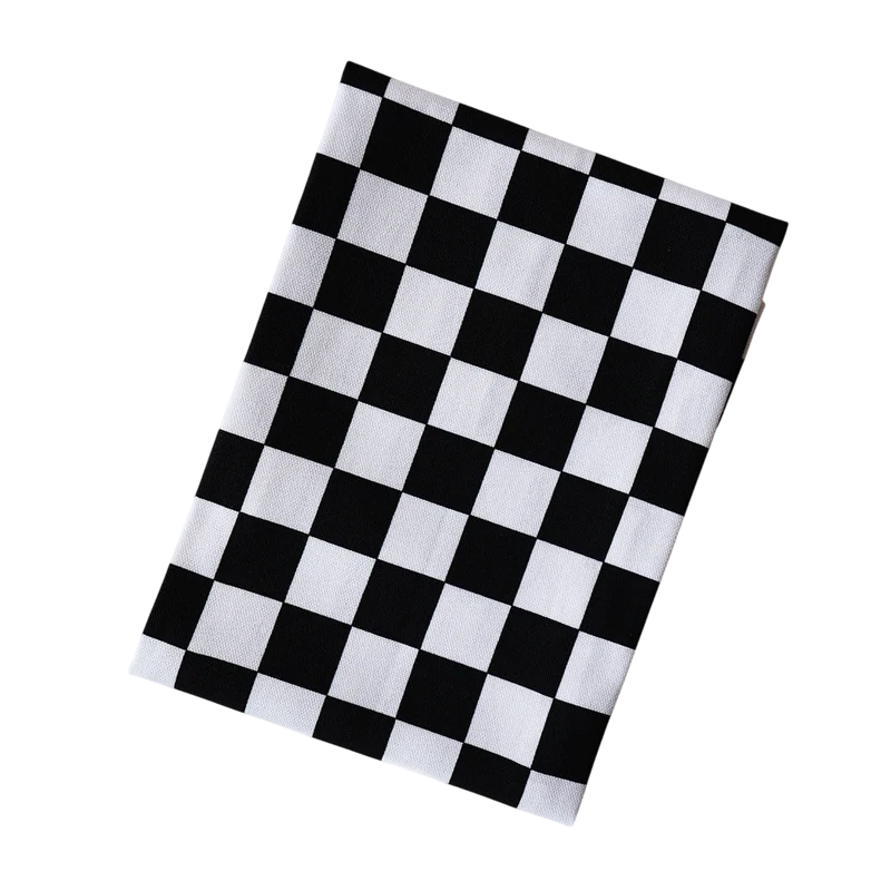 Küchentuch bedruckt Check Black White multi