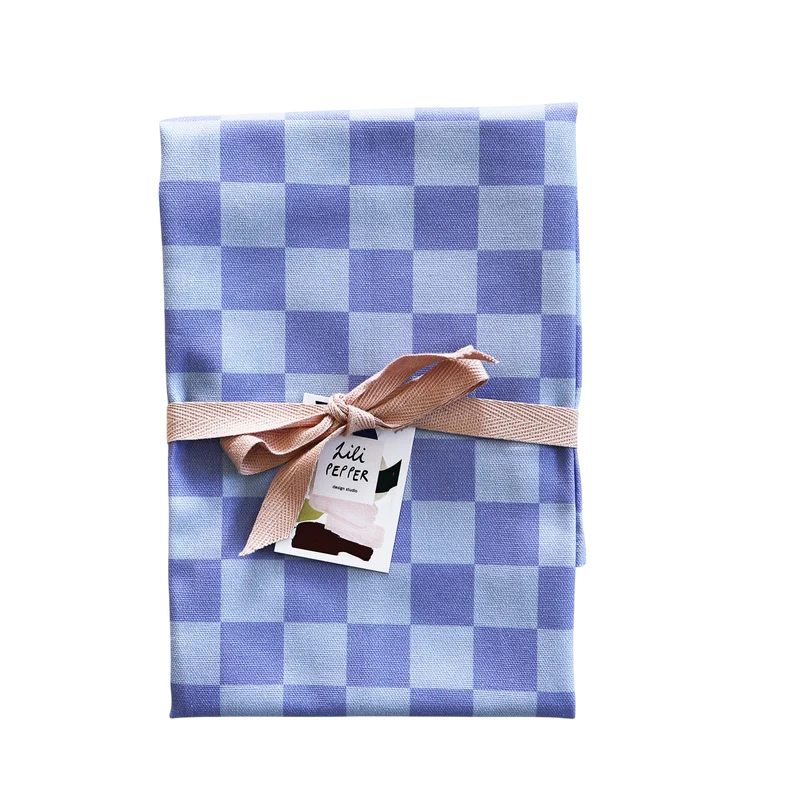 Küchentuch bedruckt Check Lilac multi