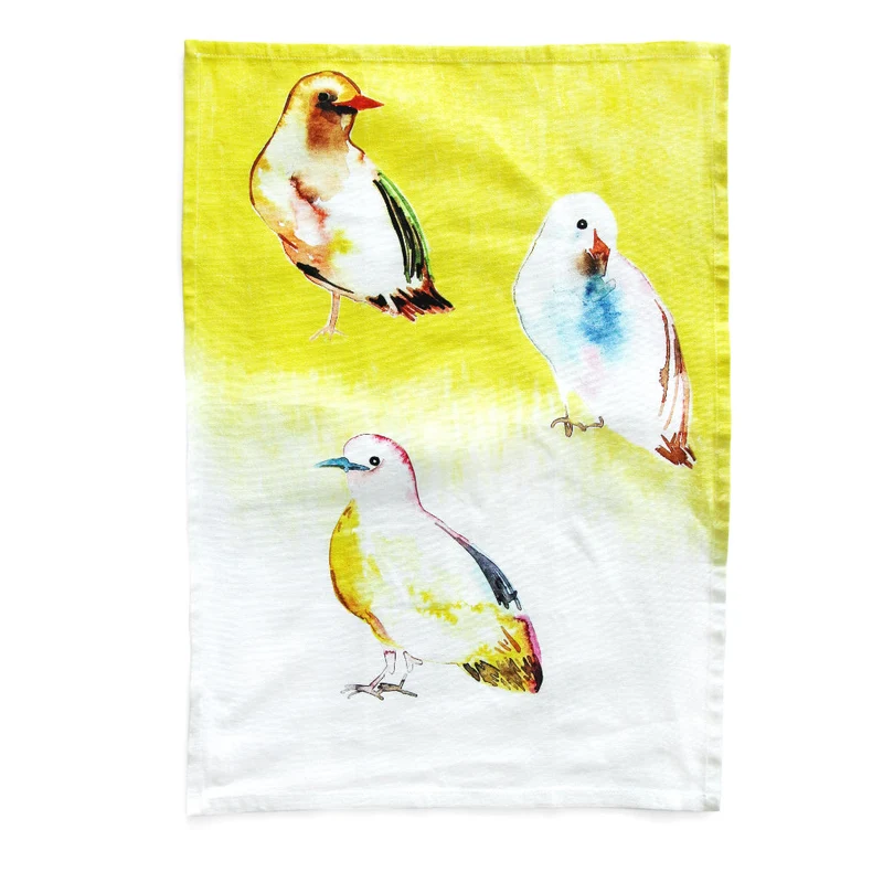 Küchentuch bedruckt Yellow Birds multi