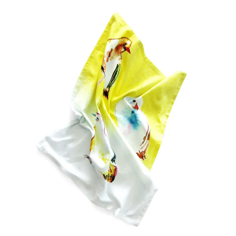 Küchentuch bedruckt Yellow Birds multi