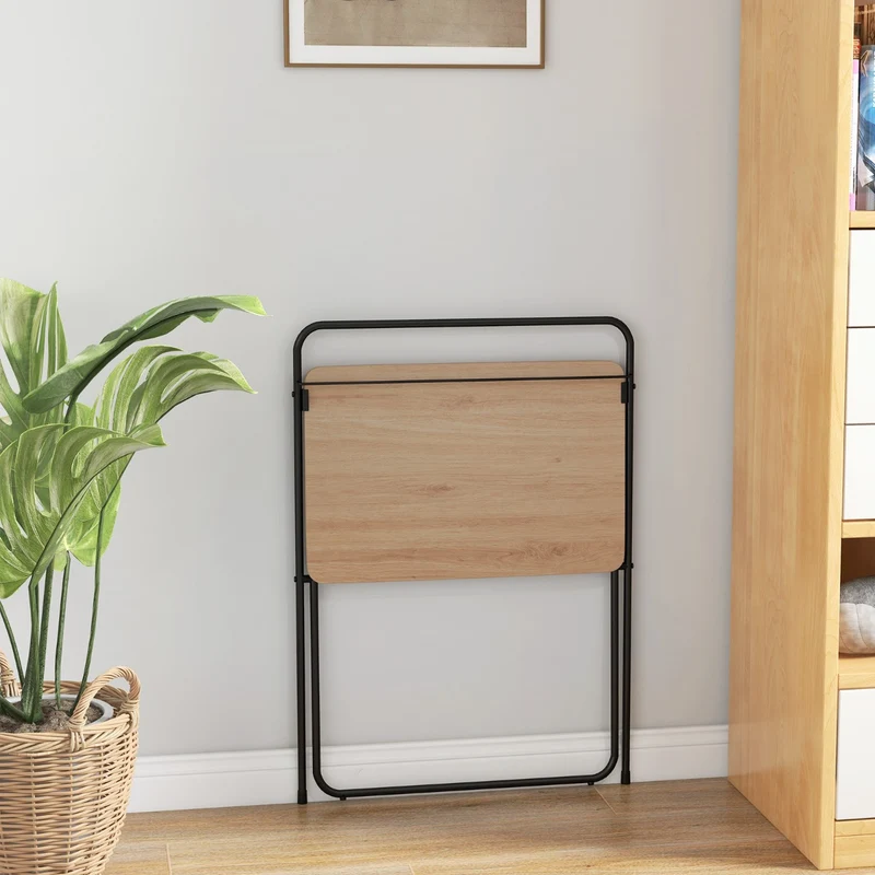 Costway - Petit Bureau de 60 сm, Bureau Pliable, Bureau Ordinateur, Bureau Informatique, Table de Bureau, Poste de Travail, Naturel