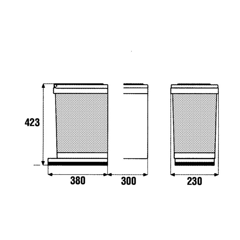 Poubelle 1 bac 20 L pour meuble de 300 mm, inox