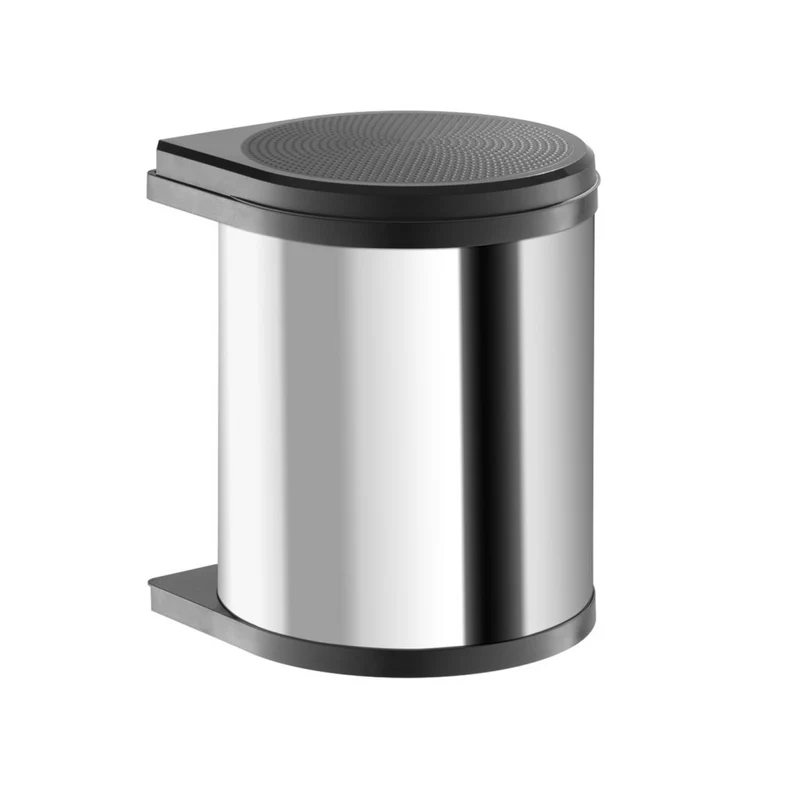 Poubelle ronde automatique 20 L pour meuble de 400 mm (inox et noir)