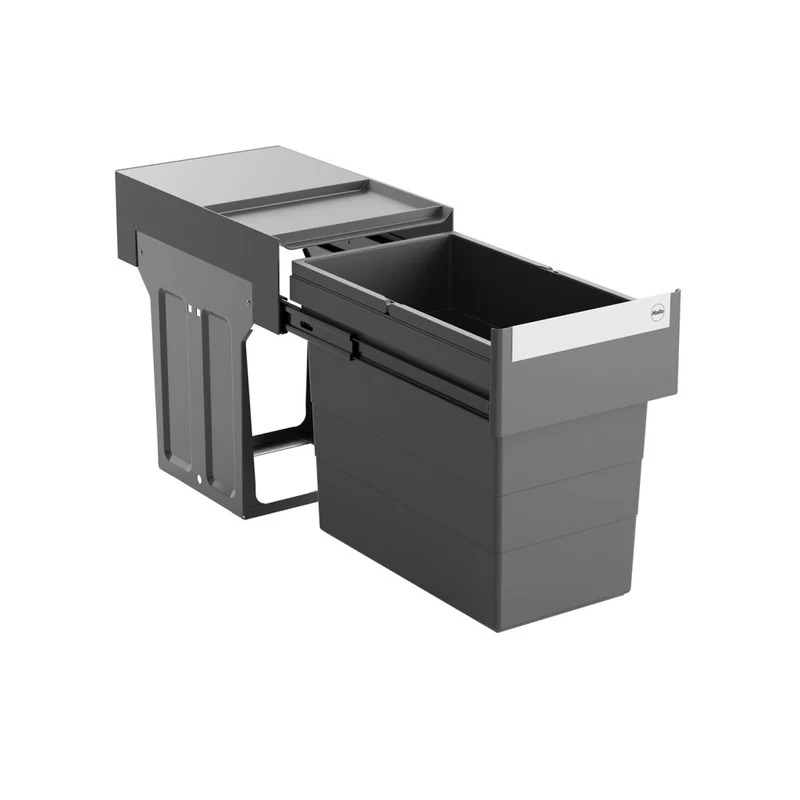Poubelle 1 seau 28 L pour meuble de 400 mm (gris foncé)