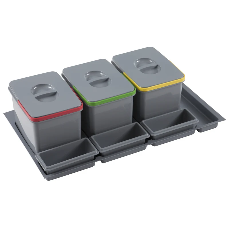 Collecteur de tri 3 seaux 36 L (ouverture manuelle)