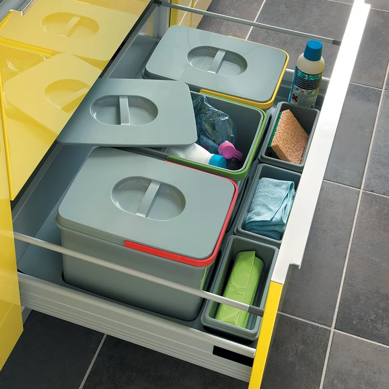 Collecteur de tri 3 seaux 36 L (ouverture manuelle)