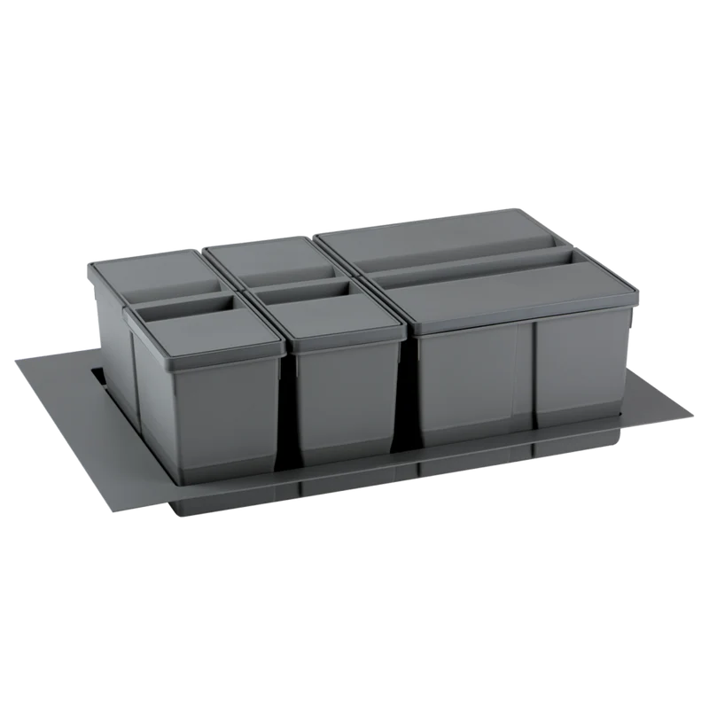 Collecteur de tri 3 seaux 38 L pour tiroir de 800 mm