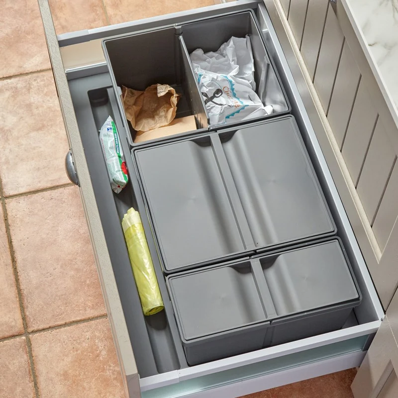 Collecteur de tri 3 seaux 49 L pour tiroir de 900 mm