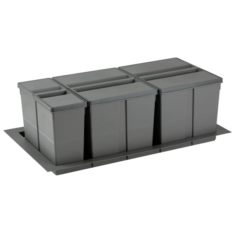 Collecteur de tri 3 seaux 63 L pour tiroir de 900 mm