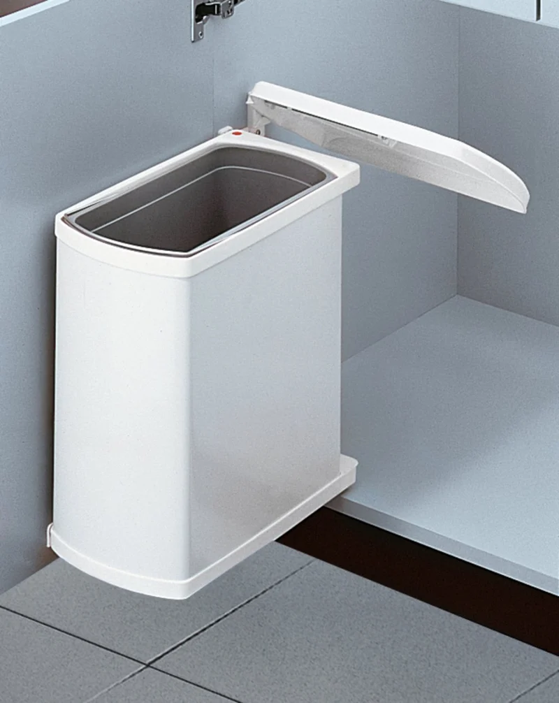 Poubelle automatique 18 L pour meuble de 450 mm (blanc)