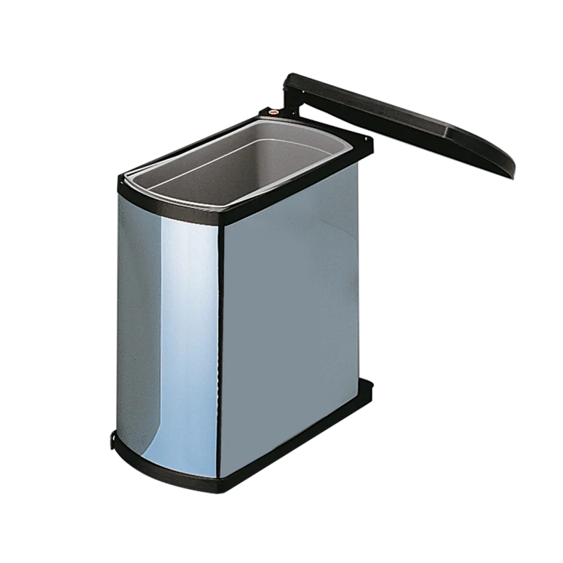 Poubelle automatique 18 L pour meuble de 450 mm (inox et noir)