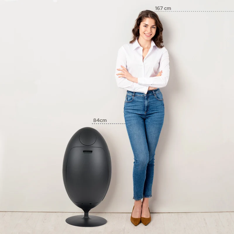 Ovetto Galà Nero Opaco - Pattumiera di design per la raccolta differenziata