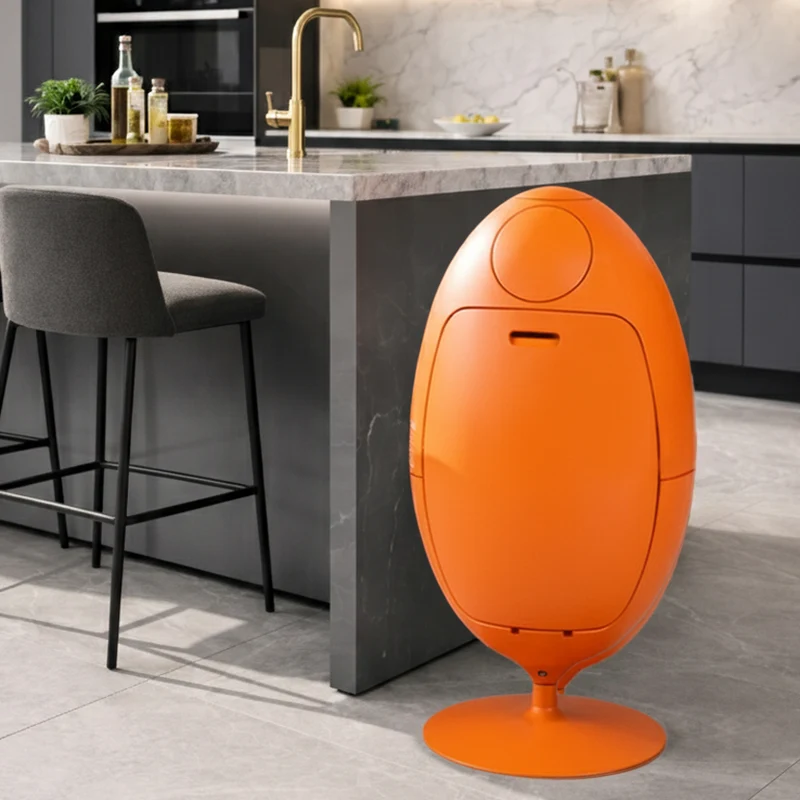 Ovetto Galà Arancione Opaco - Pattumiera di design per la raccolta differenziata