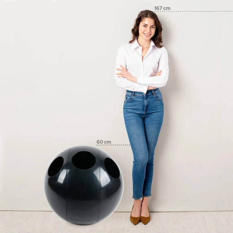 Sfera ABS Nero Natural - Pattumiera di design per la raccolta differenziata
