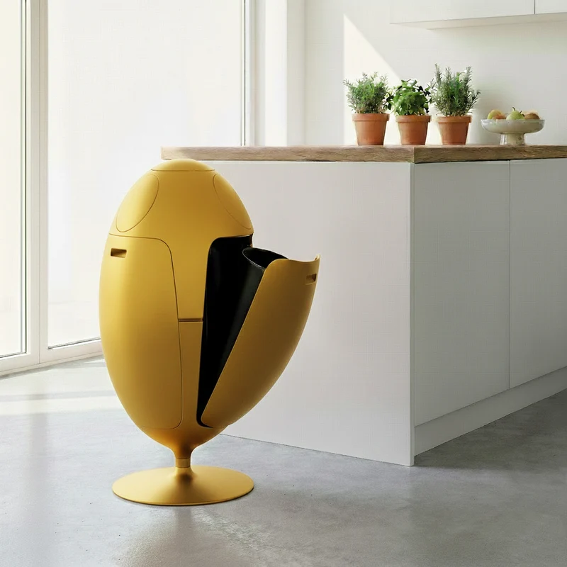 Ovetto Metal Oro - Pattumiera di design per la raccolta differenziata