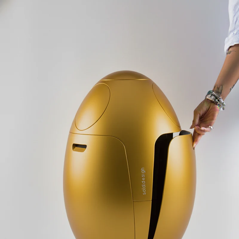 Ovetto Metal Oro - Pattumiera di design per la raccolta differenziata