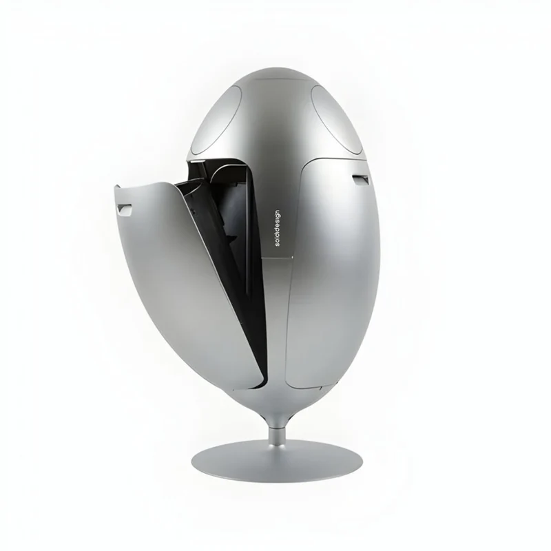 Ovetto Metal Alluminio Opaco - Pattumiera di design per la raccolta differenziata