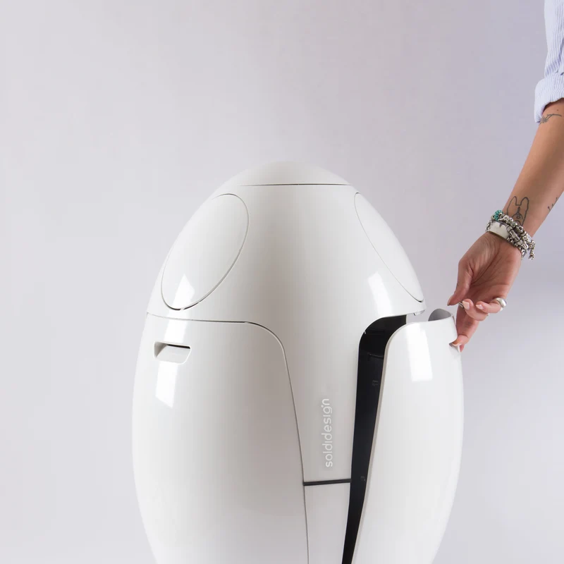 Ovetto ABS Bianco - Pattumiera di design per la raccolta differenziata