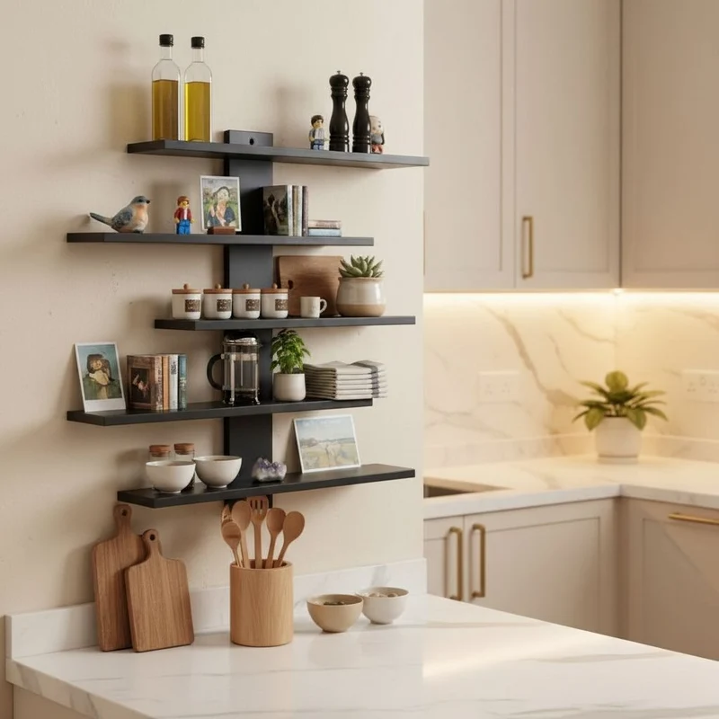ÉTAGÈRE MURALE CUISINE | Design Fonctionnelle