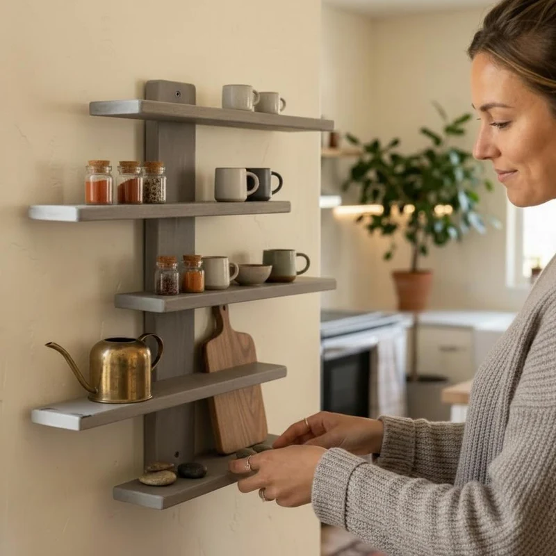 ÉTAGÈRE MURALE CUISINE | Design Fonctionnelle
