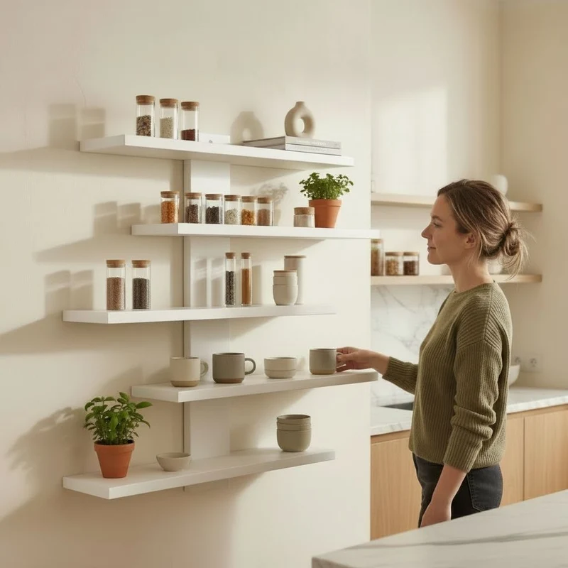 ÉTAGÈRE MURALE CUISINE | Design Fonctionnelle