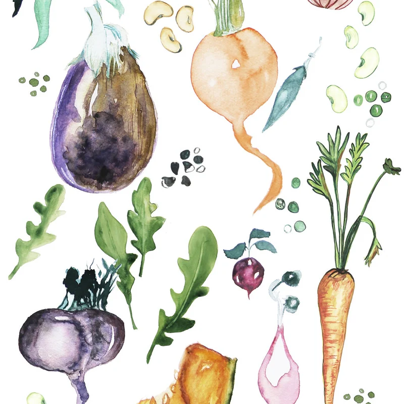 Küchentuch bedruckt Vegetables multi