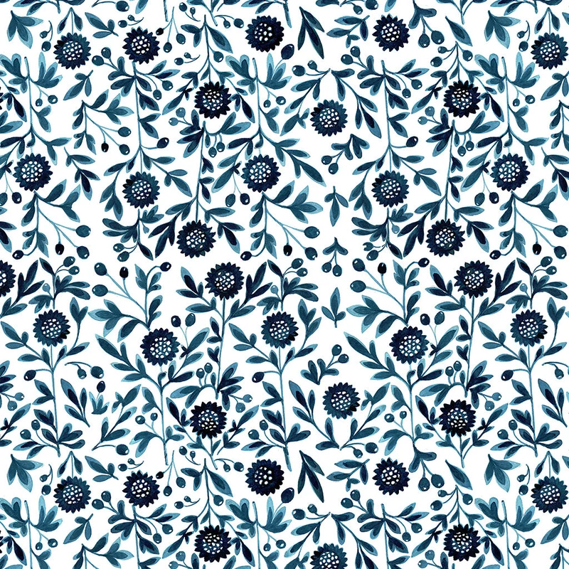 Küchentuch bedruckt My Blue Flowers multi