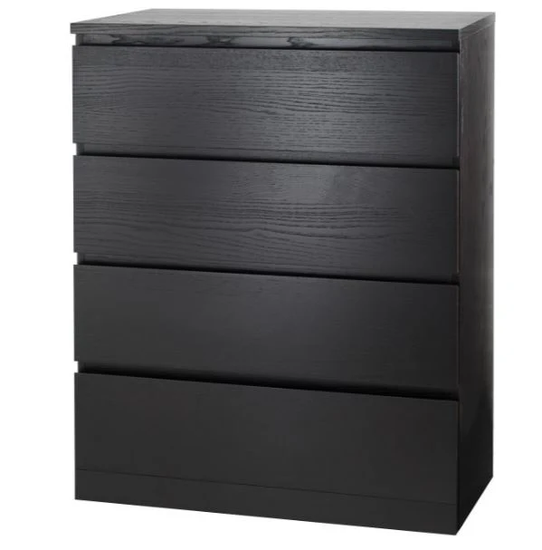 MALM Chest of 4 drawers, black-brown, 80x100 cm