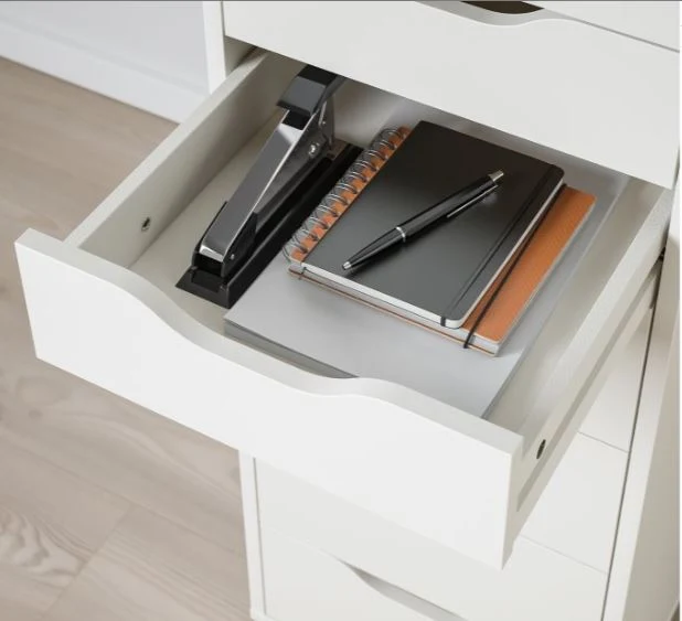 ALEX Chest of 9 drawers, white, 36x116cm