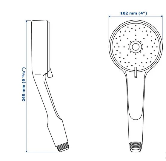 BROGRUND IKEA, 5 spray handshower, chrome plated.