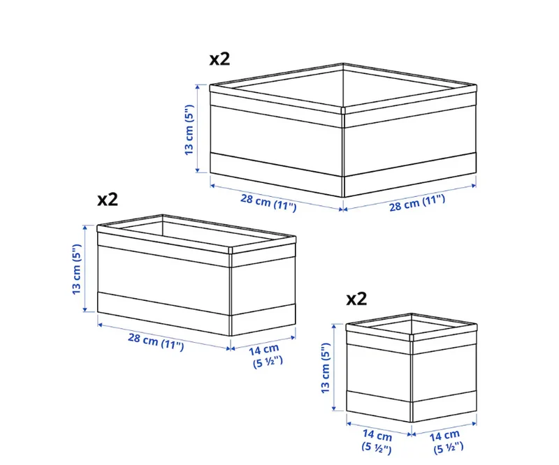 SKUBB IKEA box set of 6 white.