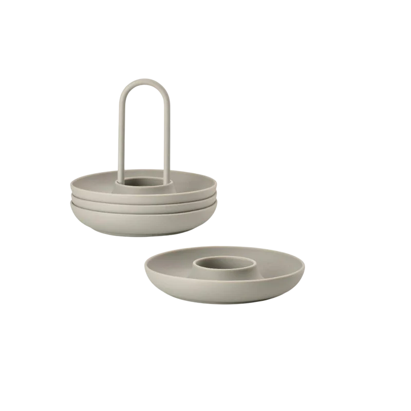 Eierbecher Singles 4er Set, Grau