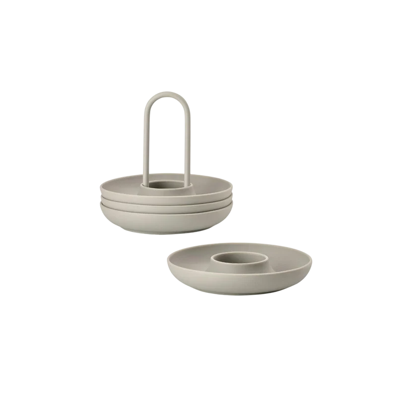 Eierbecher Singles 4er Set, Grau