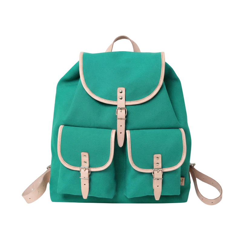 Rucksack Georgia Smaragd Leder Natur