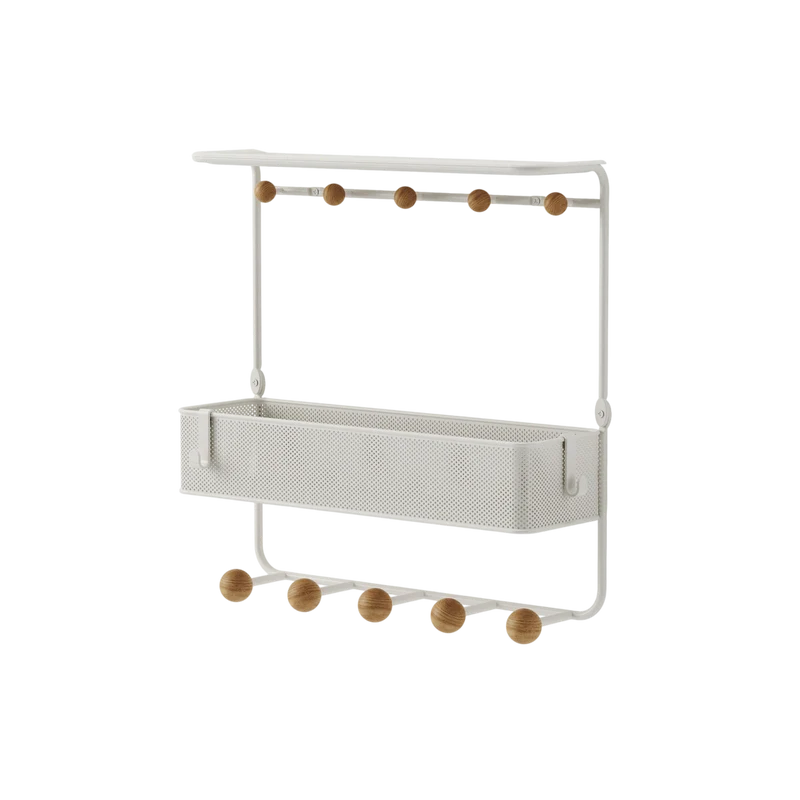 Garderobenleiste Estique 10 Haken, Weiss