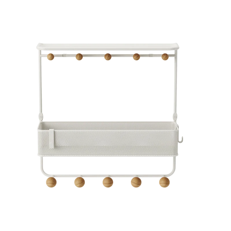 Garderobenleiste Estique 10 Haken, Weiss