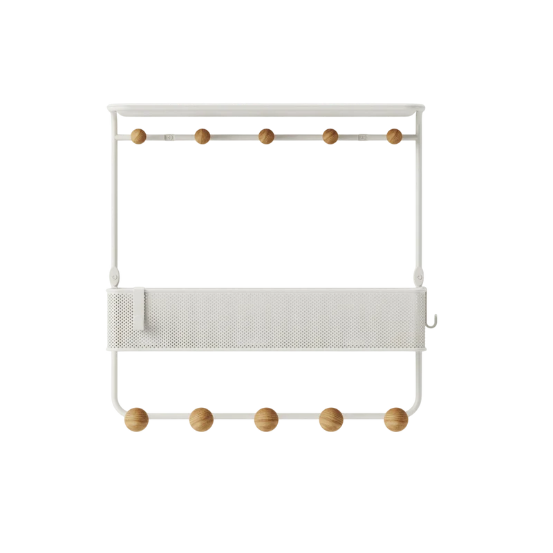 Garderobenleiste Estique 10 Haken, Weiss