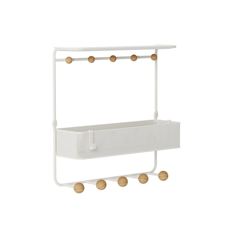 Garderobenleiste Estique 10 Haken, Weiss