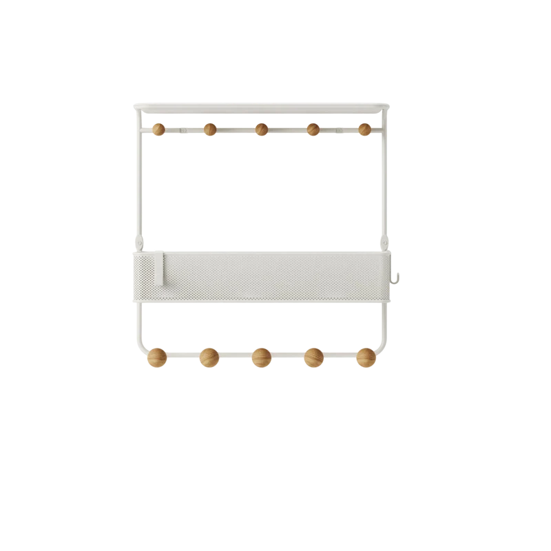 Garderobenleiste Estique 10 Haken, Weiss